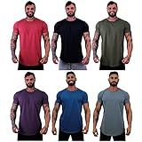 Kit 6 Camiseta LongLine Masculina MXD Conceito Básicas Slim Manga Justa Verão Academia Musculação Treino Camisas Lisas G Opção 02 