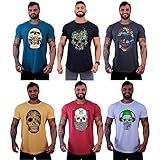 Kit 6 Camiseta Masculina LongLine MXD Conceito Básicas Slim Manga Verão Academia Musculação Estampada G Opção 14