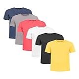 Kit 6 Camisetas 100% Algodão (marinho, Chumbo, Vermelho, Branco, Preto, Ouro, P)