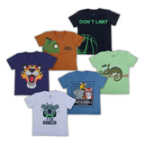 Kit 6 Camisetas De Menino Verão Camisa Infantil Masculina 