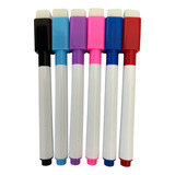 Kit 6 Canetas Colorida P Quadro Branco C Apagador E Imã