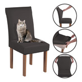 Kit 6 Capas Anti Gato Cadeira Jantar Spandex Matelada Luxo
