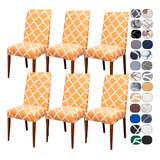 Kit 6 Capas Cadeira Jantar Tecido Importado Spandex Elástico