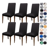 Kit 6 Capas Cadeira Jantar Tecido Importado Spandex Elástico