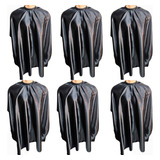 Kit 6 Capas De Corte Cetim Para Barbeiro Padrão 1 55m Preto