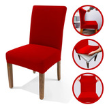 Kit 6 Capas De Natal Cadeira Jantar Spandex Vermelha Luxo
