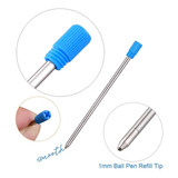 Kit 6 Cargas Refil Mini 7cm Metal Azul Para Swarovski