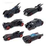 Kit 6 Carrinhos De Ferro Batmóvel Miniatura Batman Die Cast 