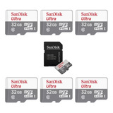 Kit 6 Cartão Memória 32gb Micro Sd Ultra Sandisk Original