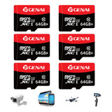 Kit 6 Cartão Memória Micro Sd 64gb Original Pronto Entrega