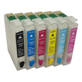 Kit 6 Cartuchos R270 390 Rx590 T50 T0821 822 823 824 825 826