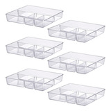 Kit 6 Cestas Organizador Divisórias Escritório Closet Gaveta
