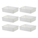 Kit 6 Cestas Organizadoras Quadratta Caixas Armário Cozinha