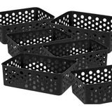 Kit 6 Cestos Empilhável Organizador Gavetas Prático Versátil