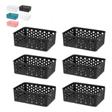 Kit 6 Cestos Organizador Caixas Quarto Bebê Armário Cozinha