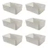 Kit 6 Cestos Organizador Multiuso Empilhável Gaveta 19x14x6 Cor Branco