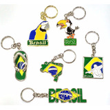 Kit 6 Chaveiros Brasil Bandeira Mapa Ótima Qualidade Lindos