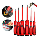 Kit 6 Chaves Philips E Fenda Isolada Eletricista Imã Jogo Com Cabo Emborrachado Vbs Brasil Ferramenta Profissional Imantada