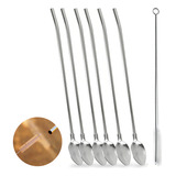 Kit 6 Colher Canudo