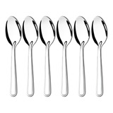 Kit 6 Colheres Grandes De Inox Para Servir Arroz Molhos Para Cor Do Cabo Cinza