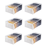 Kit 6 Colmeias Organizadoras G G 40x25x15 Calça Jeans Cor Viés Branco