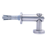 Kit 6 Conector Para Vidro Aço Inox 304 90 Vidro Alvenaria