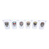 Kit 6 Copos Shot 60ml Cachaça tequila licor pinga Caveiras