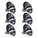 Kit 6 Corneta Cone Curto Bico Alumínio Boca D250 X Rosca Som