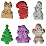 Kit 6 Cortadores De Bolacha Biscoito Pasta Americana Natal Diversos Modelos C Puxador