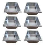Kit 6 Cuba Gastronômica De Inox Gn 1 2 100mm Buffet Rechaud