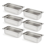 Kit 6 Cubas Inox 1 3 100mm Gastronômica Gn Buffet Rechaud