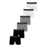 Kit 6 Cuecas Boxer Algodão Polo Wear Sortido