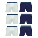 Kit 6 Cuecas Boxer Lupo Costura Algodão Masculina Box Adulto