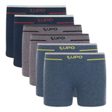 Kit 6 Cuecas Infantil Lupo Kids Boxer Sem Costura Box Menino
