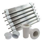 Kit 6 Degraus Para Escada De Piscina Chumbador Borracha