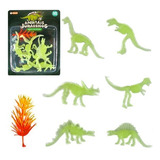 Kit 6 Dinossauros Esqueleto Miniatura Brinquedo