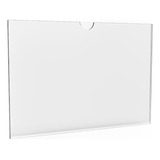 Kit 6 Display Acrílico A4 Porta Folha De Parede Horizontal