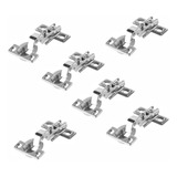 Kit 6 Dobradiça Pressão Caneco Armário Curva Metal 26mm 
