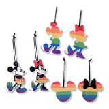 Kit 6 Enfeite Pendurar Lgbt Mickey Minnie Pride Natal Disney