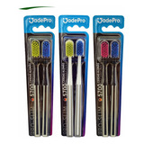 Kit 6 Escovas Dental Pro Slim Cerdas Alemãs Higiene Bucal Cor Preto