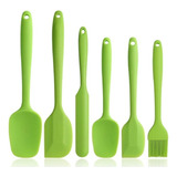 Kit 6 Espatula Silicone Colher Pincel Culinaria Bolo Cozinha