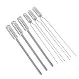 Kit 6 Espetos 3 Duplo Inox E 3 Espada Inox Com Cabo Em Aluminio P Churrasco 