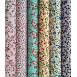 Kit 6 Estampas Tecido Tricoline Floral 40x75cm Algodão