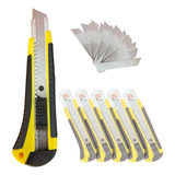 Kit 6 Estiletes Profissional 18mm Lâminas Trava Automática