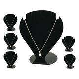 Kit 6 Expositor Busto Porta Bijuteria Colar Mostruário Preto