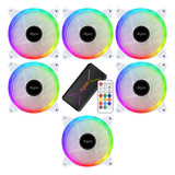 Kit 6 Fan Cooler Rgb 120mm Controle Controladora Rgb