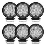 Kit 6 Farol Auxiliar Universal 12 24v 27w 9 Leds Redondo