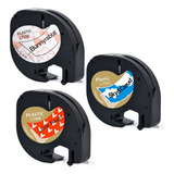 Kit 6 Fita Colorida Design Rotulador Dymo Letratag Comp Plas Cor Colorido