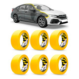 Kit 6 Fitas Crepe Automotiva Adelbras Amarela 48mmx40m Larga