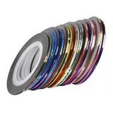 Kit 6 Fitas Metalizadas Fio De Ouro Adesiva Fitilhos Unhas